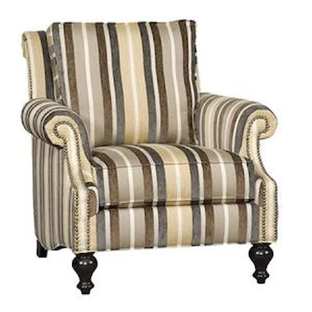 Traditional Club Chair with Plush Seat Back and Nailhead Trim